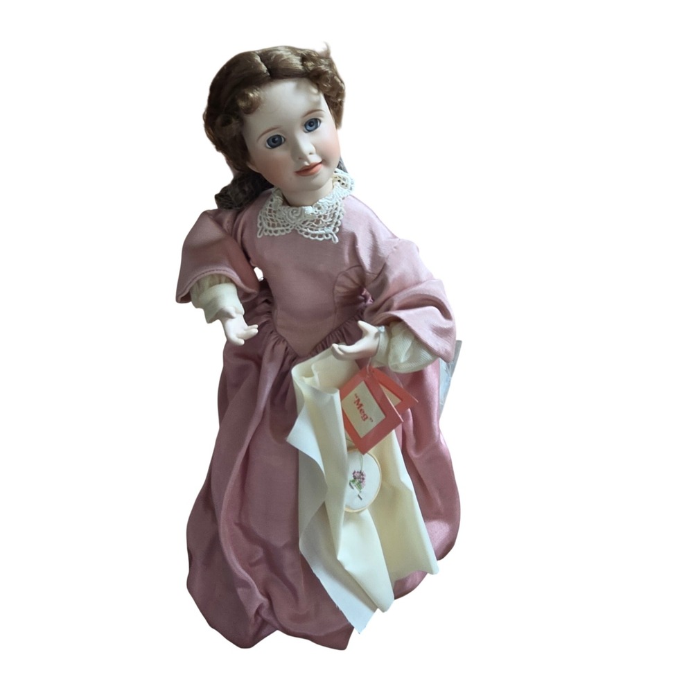 Ashton-Drake Galleries Meg Little Women Porcelain Doll 15" Pink Dress NIB